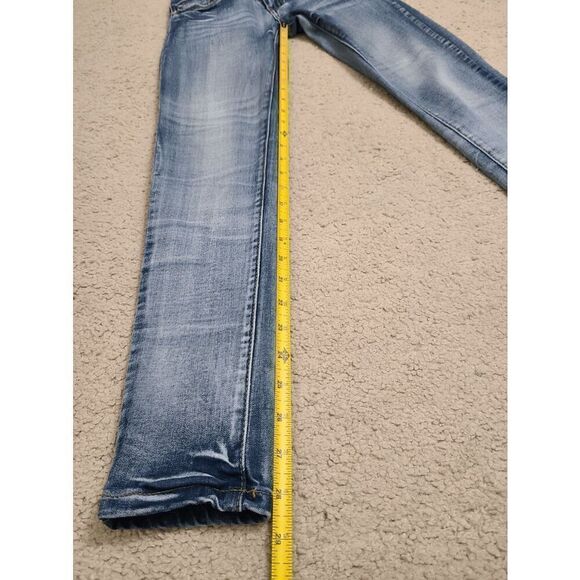 FREE CULTURE Blue Washed Y2K Women’s Junior’s Low Rise Skinny Denim Jeans Size 3 - Picture 11 of 16